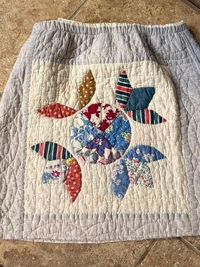 Vintage Patchwork Quilted Floral Multicolor Skirt